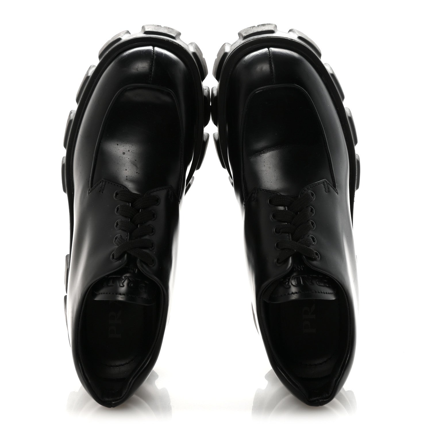 Prada Spazzolato Rois Monolith 55mm Derby Loafers 38 Black 2 of 9