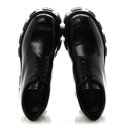 Prada Spazzolato Rois Monolith 55mm Derby Loafers 38 Black 2 of 9