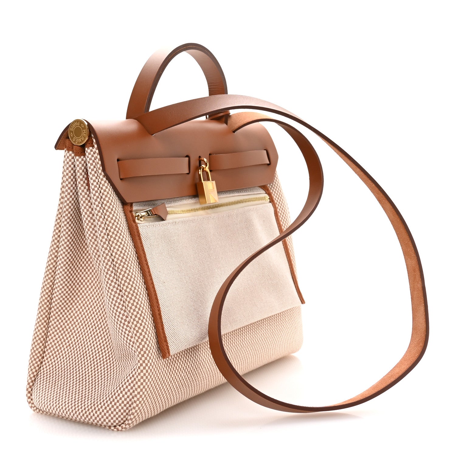 Hermes Vache Hunter Criss Viking Herbag Zip Retourne 31 PM Ecru Beige Naturel 4 of 11