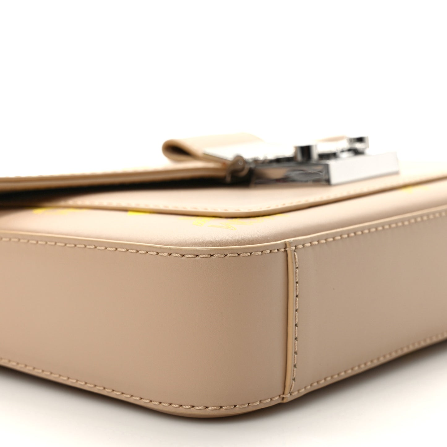 Calfskin Color Splash Logo Crossbody Small Croissant
