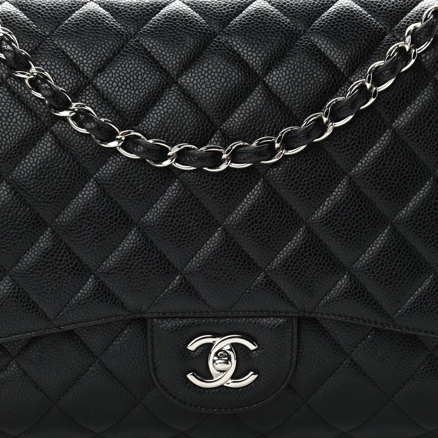 Caviar Quilted Maxi Single Flap Black