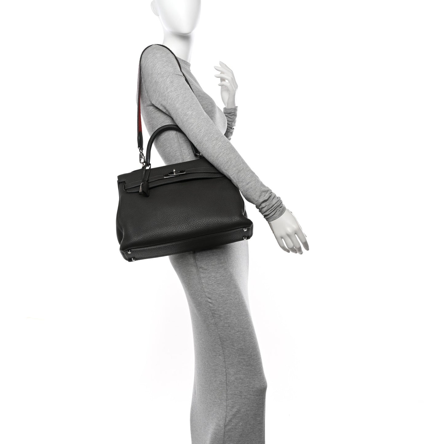 Grained Lambskin Drew Shoulder Bag Plaid Red