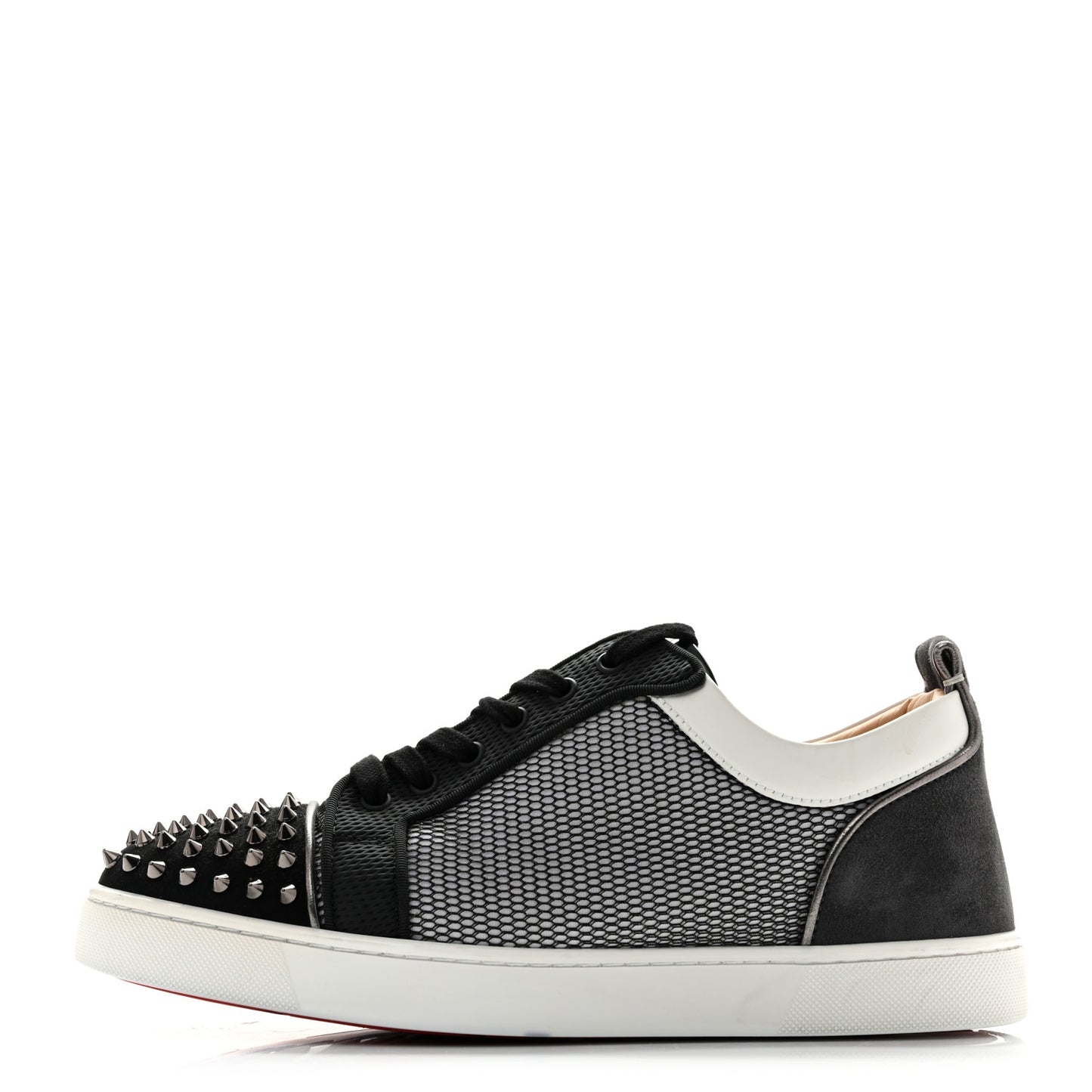 Suede Mesh Mens Louis Junior Spikes Orlato Flat Sneakers 42.5 Version Black White