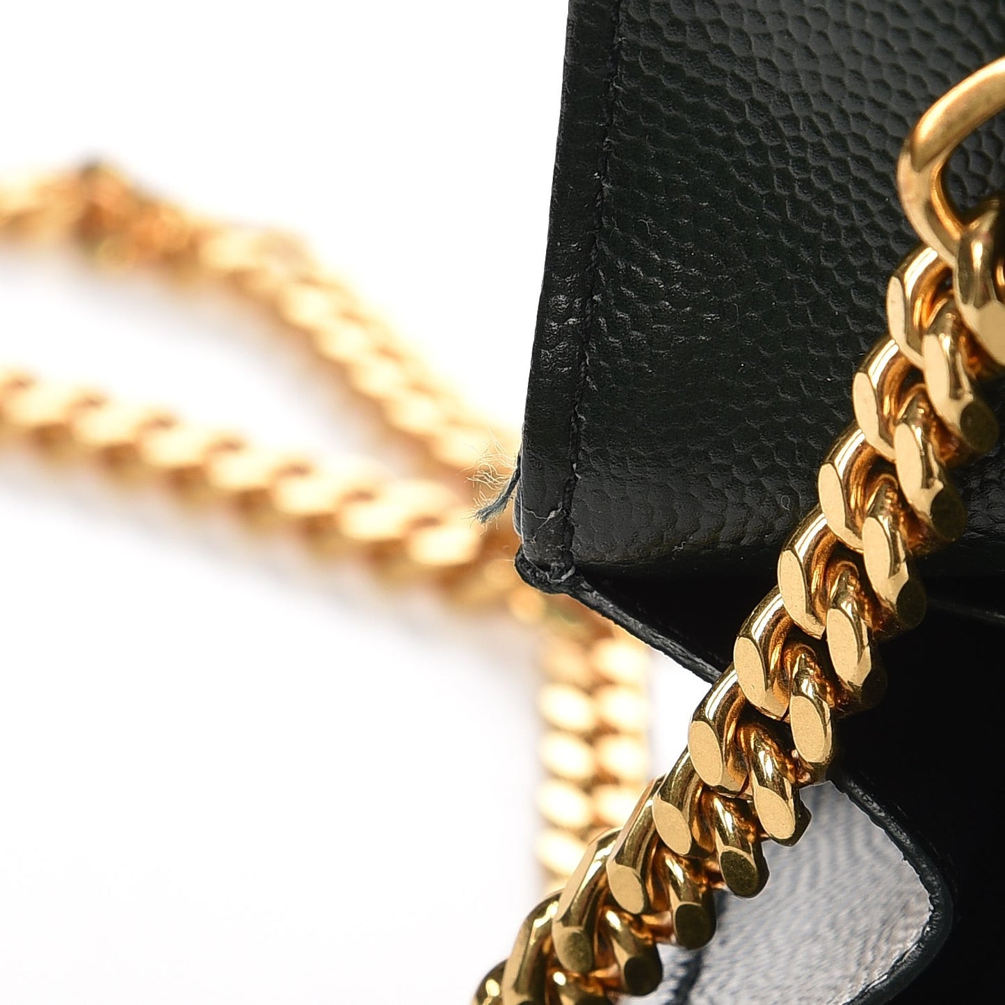 Grain De Poudre Matelasse Chevron Monogram Chain Wallet Dark Green