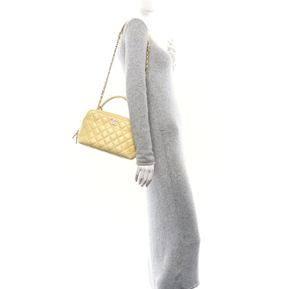 Chanel Lambskin Quilted Medium Trendy CC Bowling Bag Yellow 2 of 10