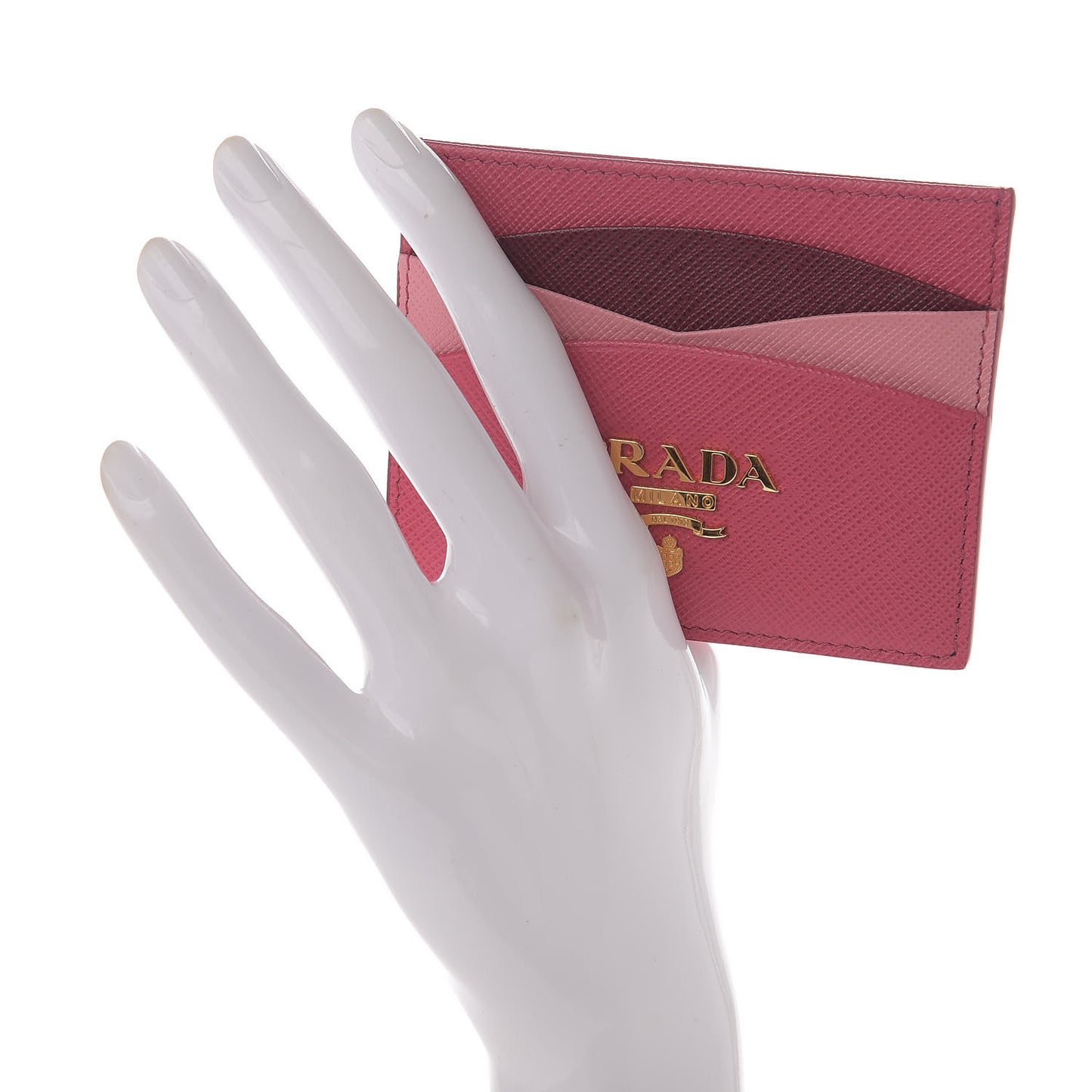 Saffiano Metal Card Case Peonia Cerise