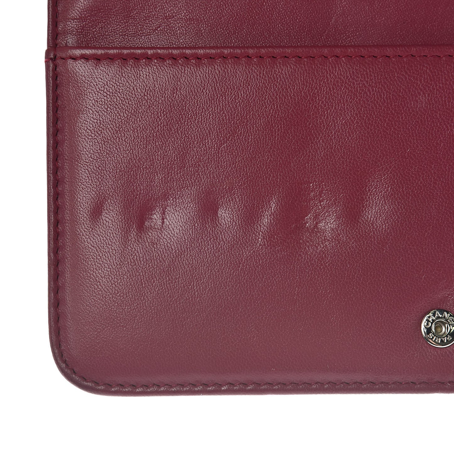 Calfskin Studded Quilted Boy Wallet On Chain WOC Dark Pink