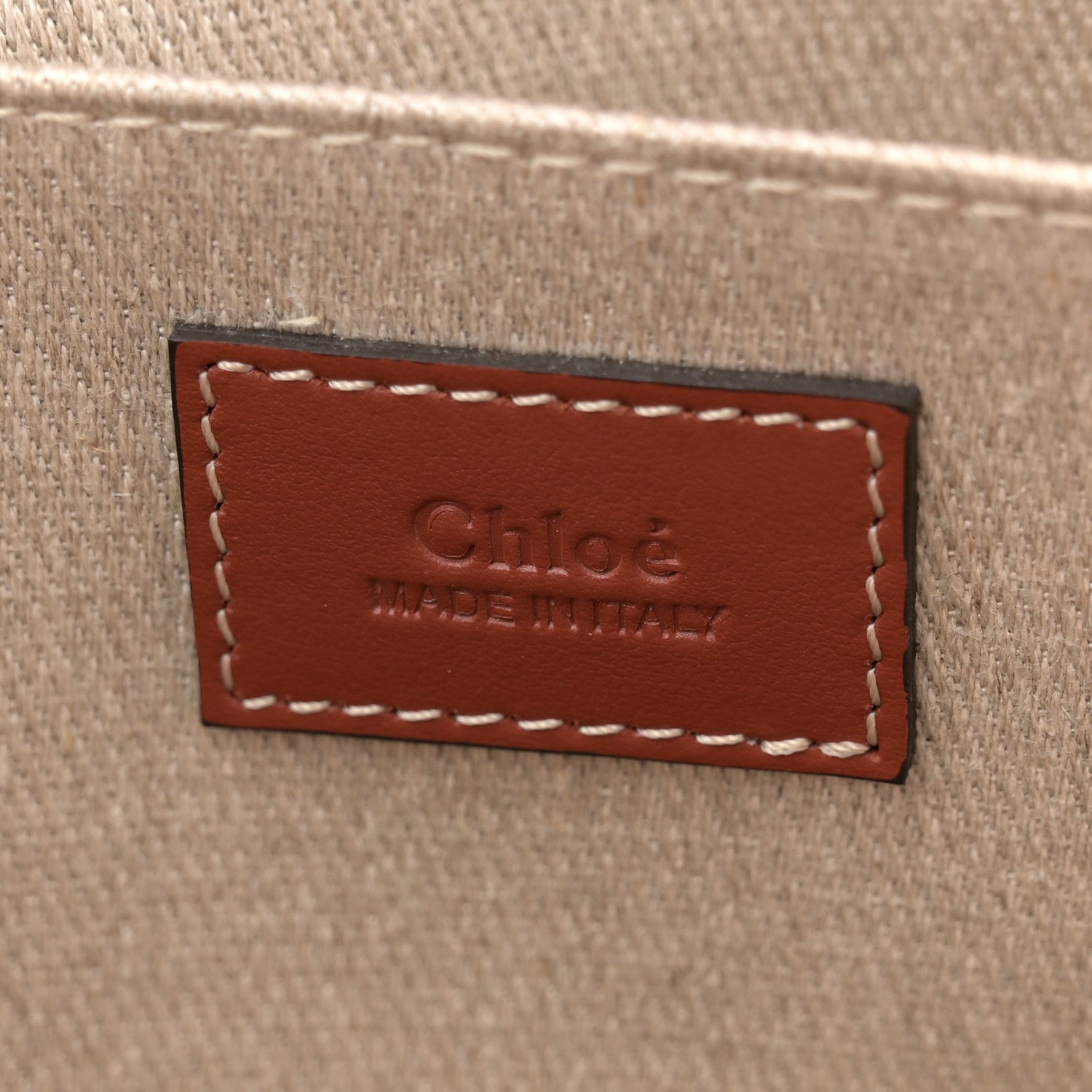 Chloe Cotton Calfskin Large Woody Striped Tote Multicolor 6 of 11
