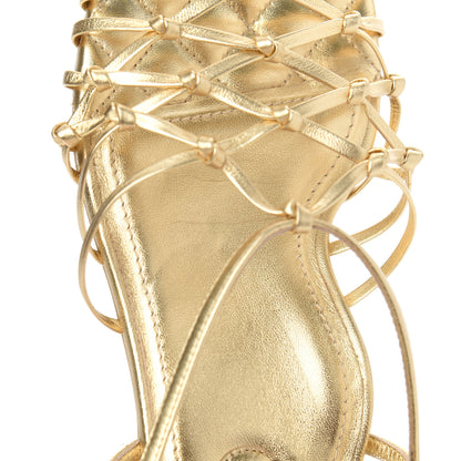 Chanel Laminated Lambskin CC Sandals 39.5 Gold 19 of 30