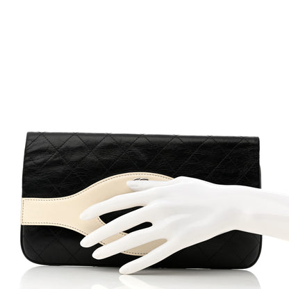 Chanel Aged Calfskin Stitched Large 31 Pouch Black White 2 of 8
