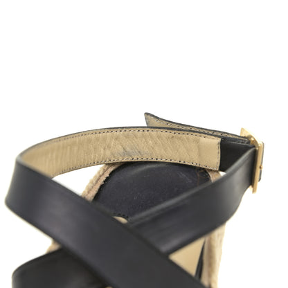 Jimmy Choo Pony Hair Zebra Print Papahi Espadrille Wedges 41 Black White 14 of 16
