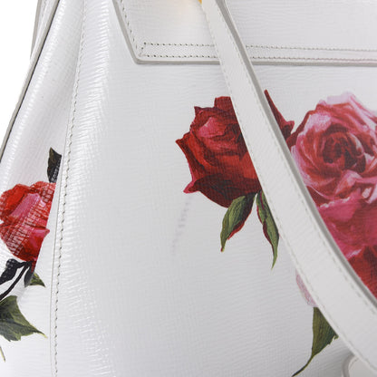 Dolce & Gabbana Grained Calfskin Floral Printed Small Lucia Satchel White 12 of 13
