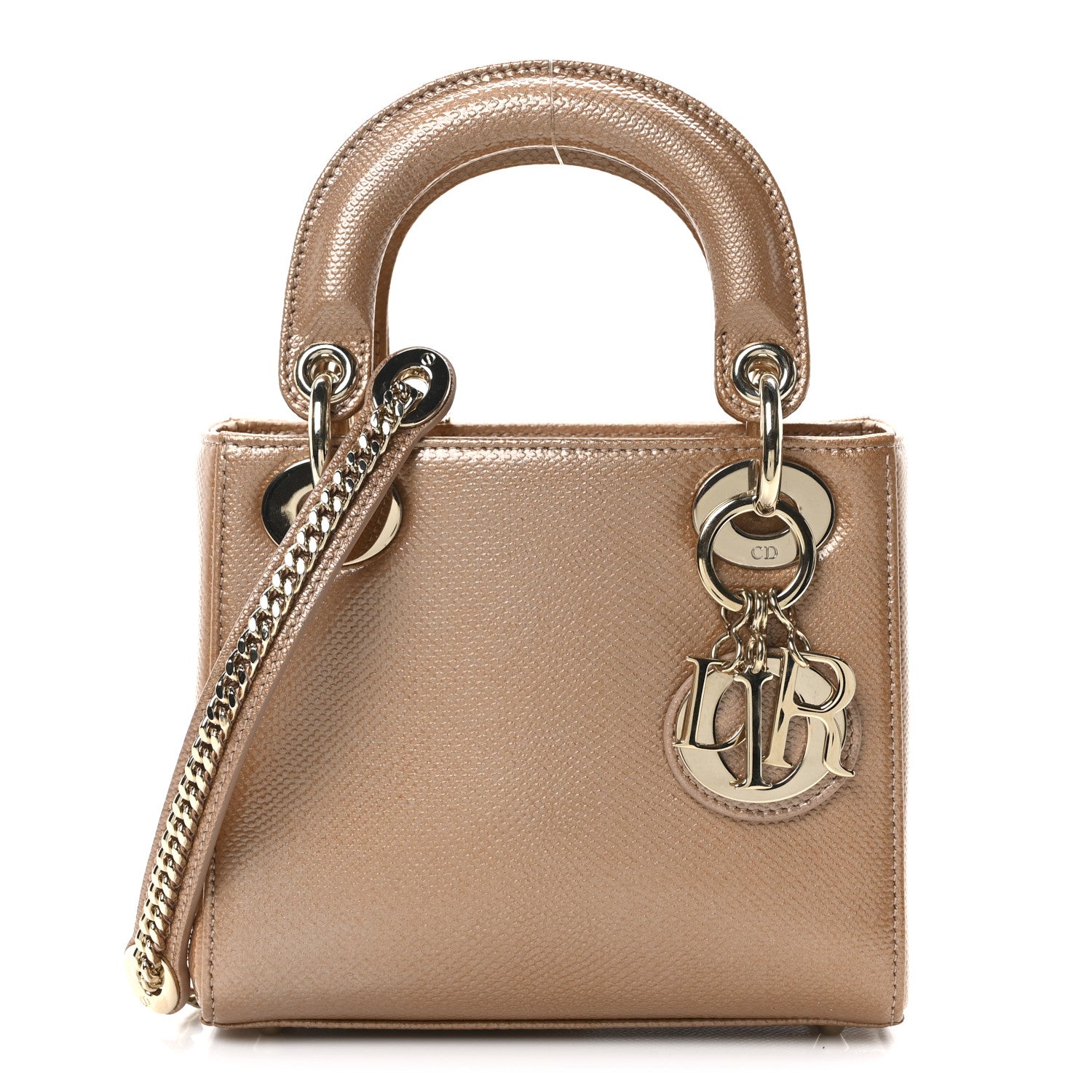 Christian Dior Metallic Lizard Mini Lady Dior Beige 1 of 9