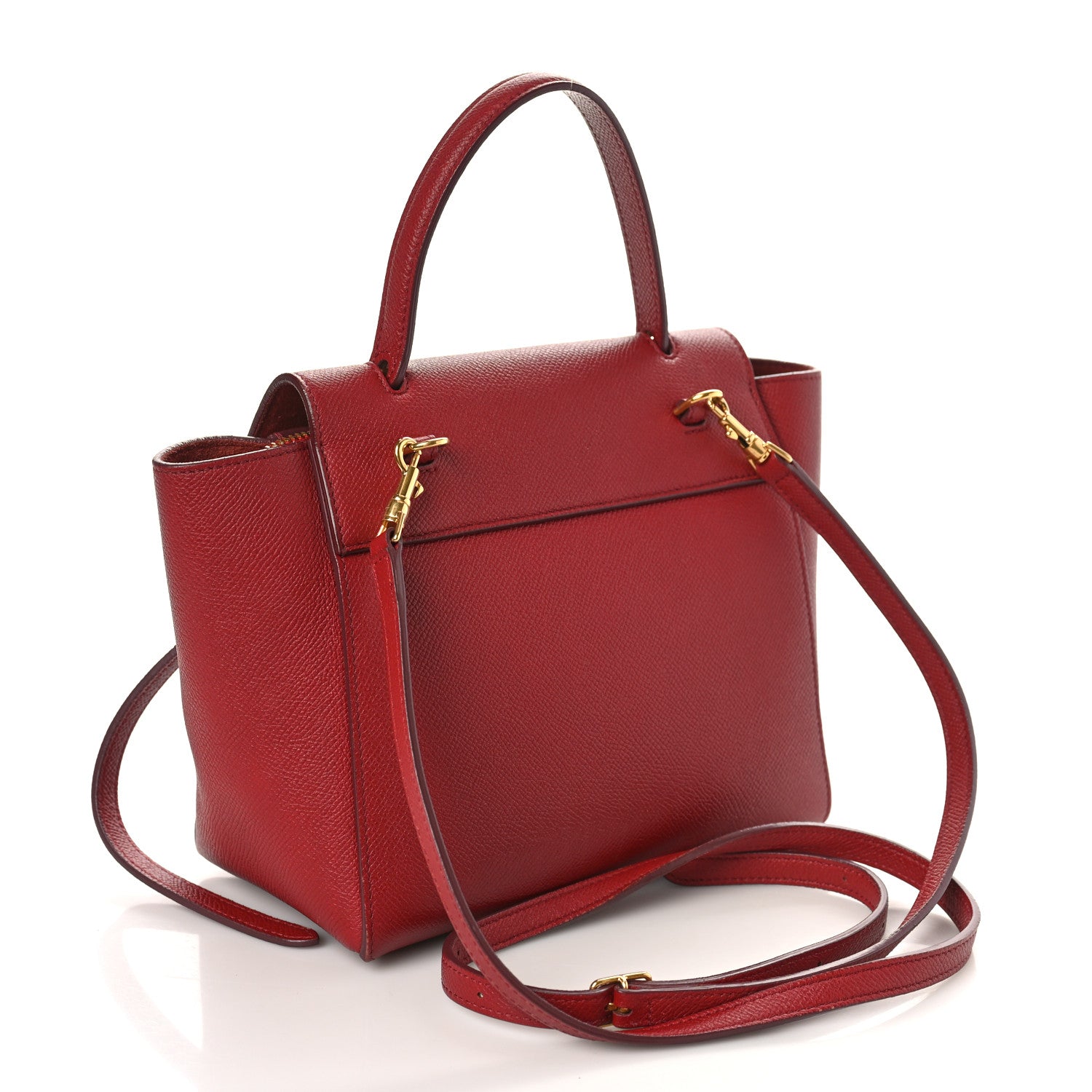 Celine Grained Calfskin Nano Belt Bag Ruby 3 of 15