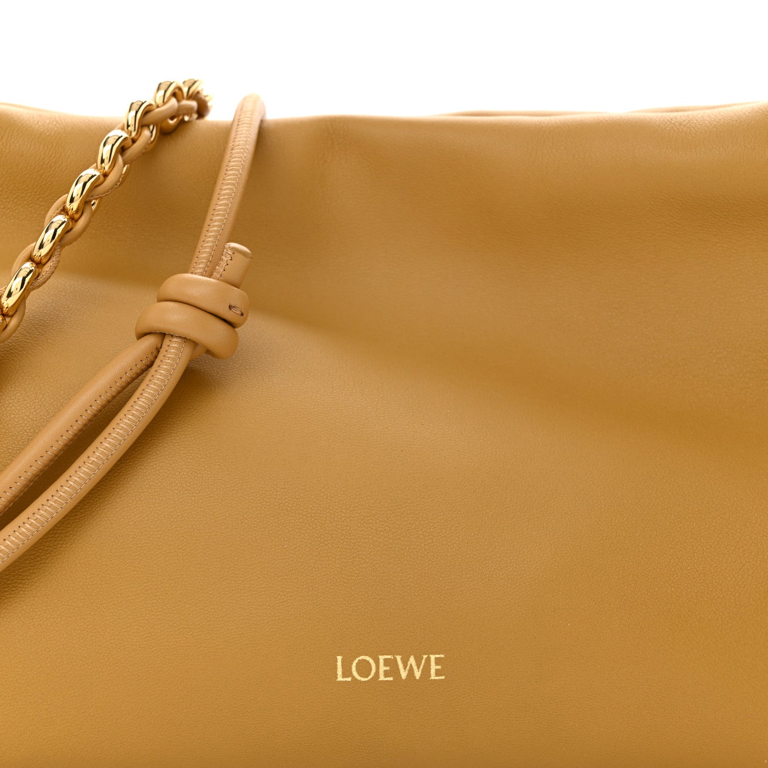 Loewe Mellow Nappa Donut Medium Chain Flamenco Knot Clutch Sahara 8 of 10