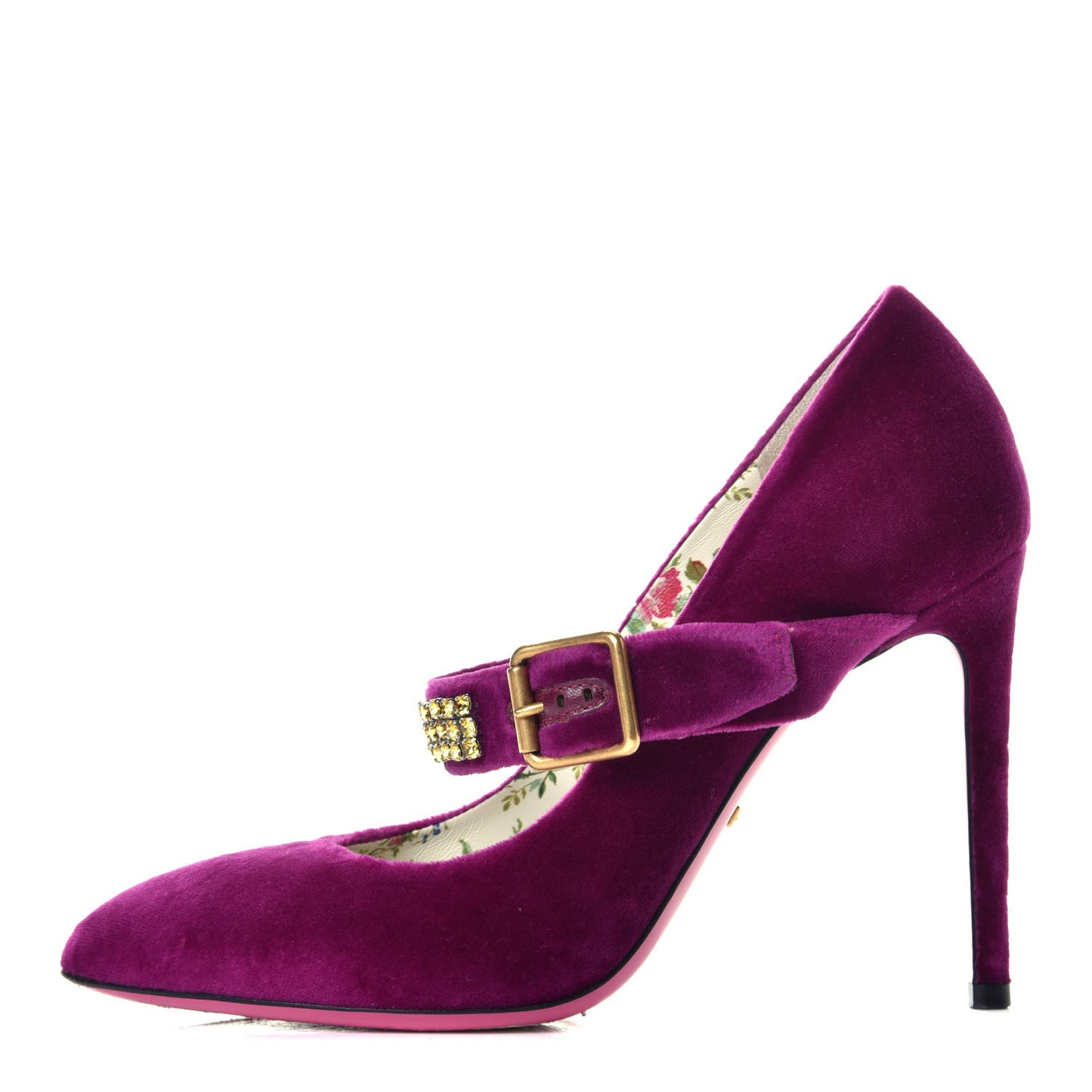 Velvet Crystal Embellished Sylvie High Heel Pumps 37 Fucsia Violet Cyclamen