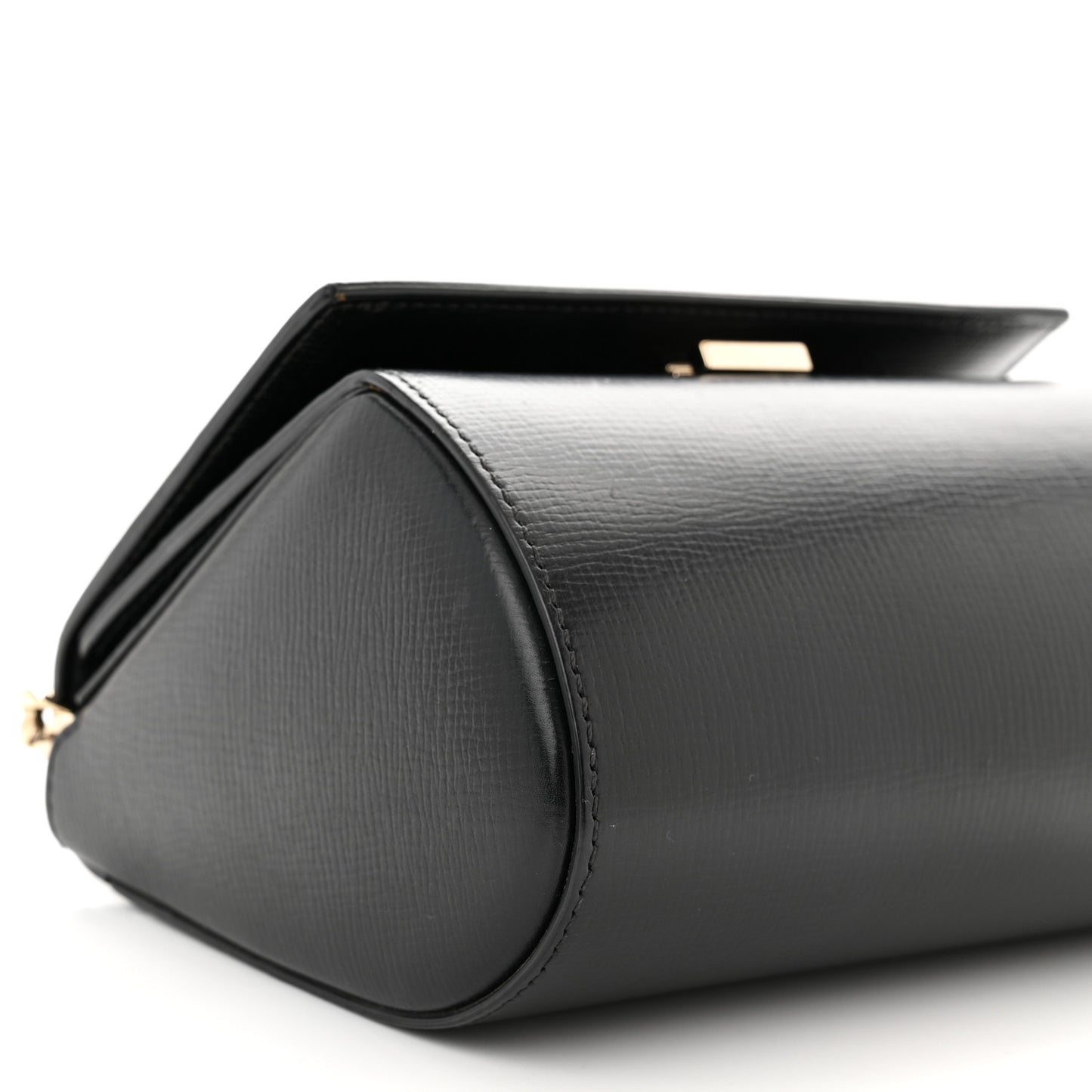 Textured Calfskin Mini Pandora Box Chain Crossbody Bag Black