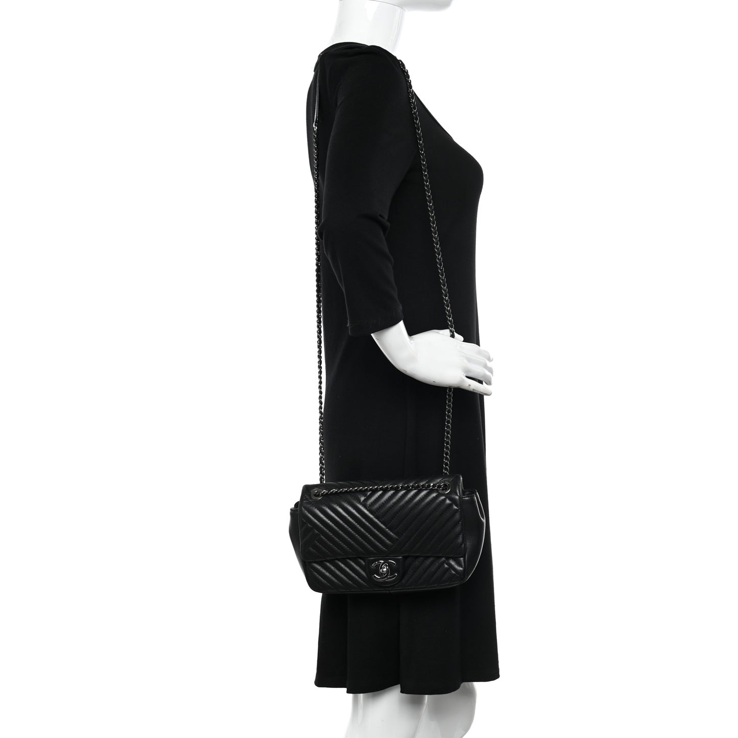Lambskin Small CC Crossing Flap Black