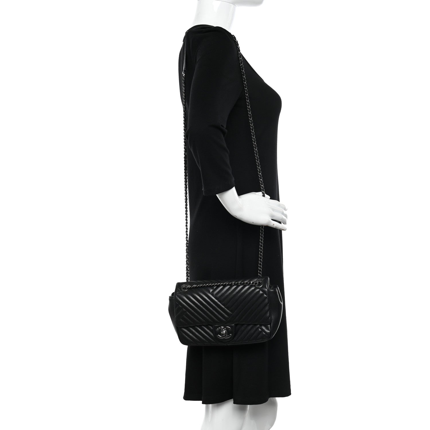 Chanel Lambskin Small CC Crossing Flap Black 2 of 10