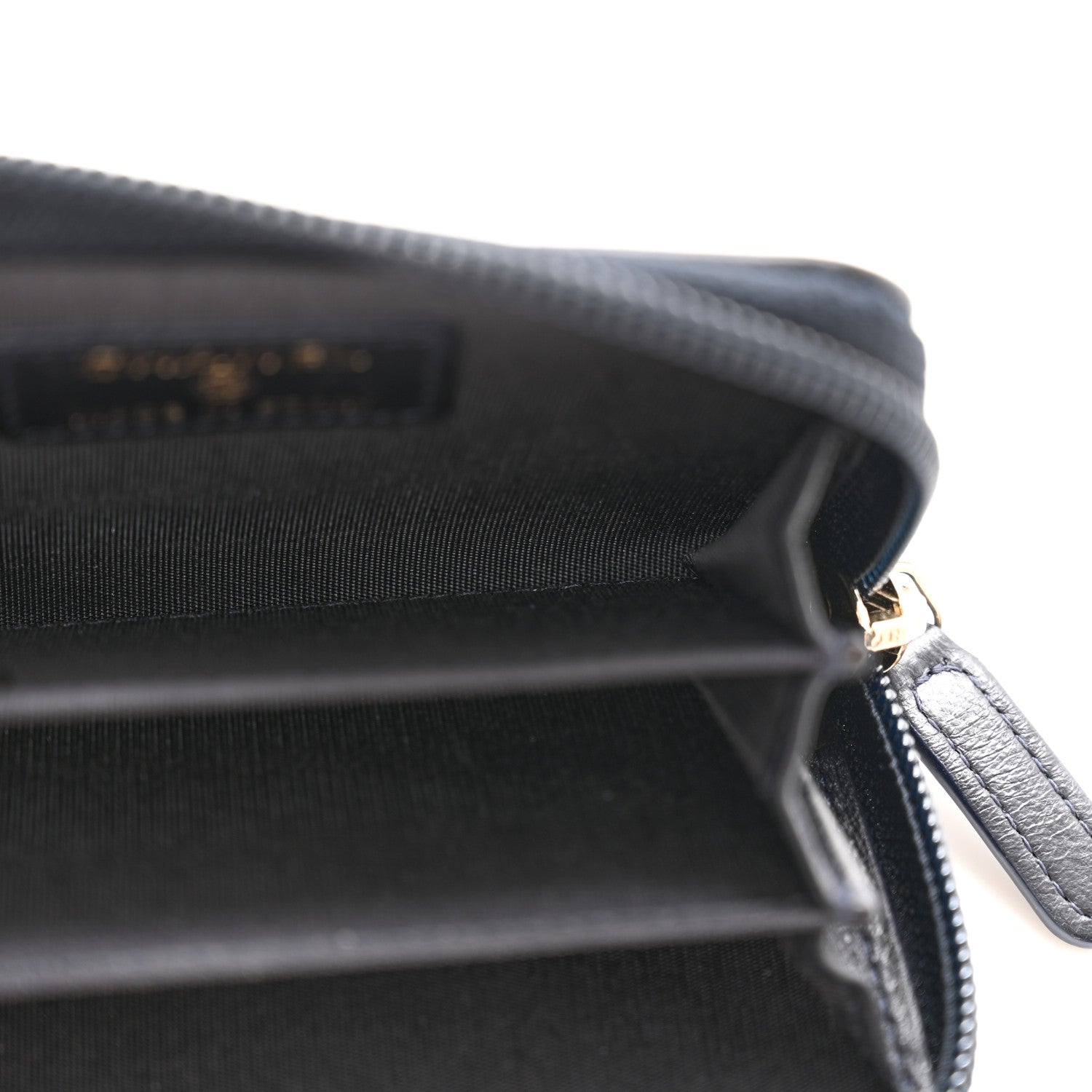 Chanel Lambskin Quilted Zip Around Boy Coin Purse Wallet Navy 7 of 11