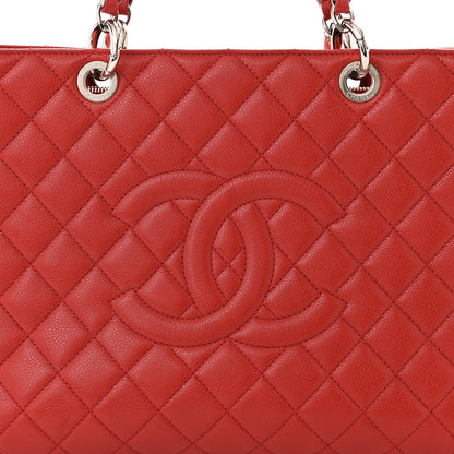 Chanel Caviar Quilted XL Grand Shopping Tote GST Red 8 of 12
