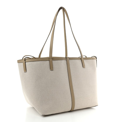 Burberry Cotton Canvas Mini Logo Horseferry Tote Bag Off White 4 of 10
