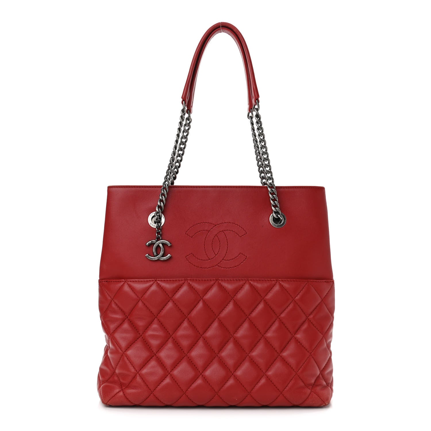 Chanel Lambskin Quilted Small Urban Delight Tote Red 1 of 11