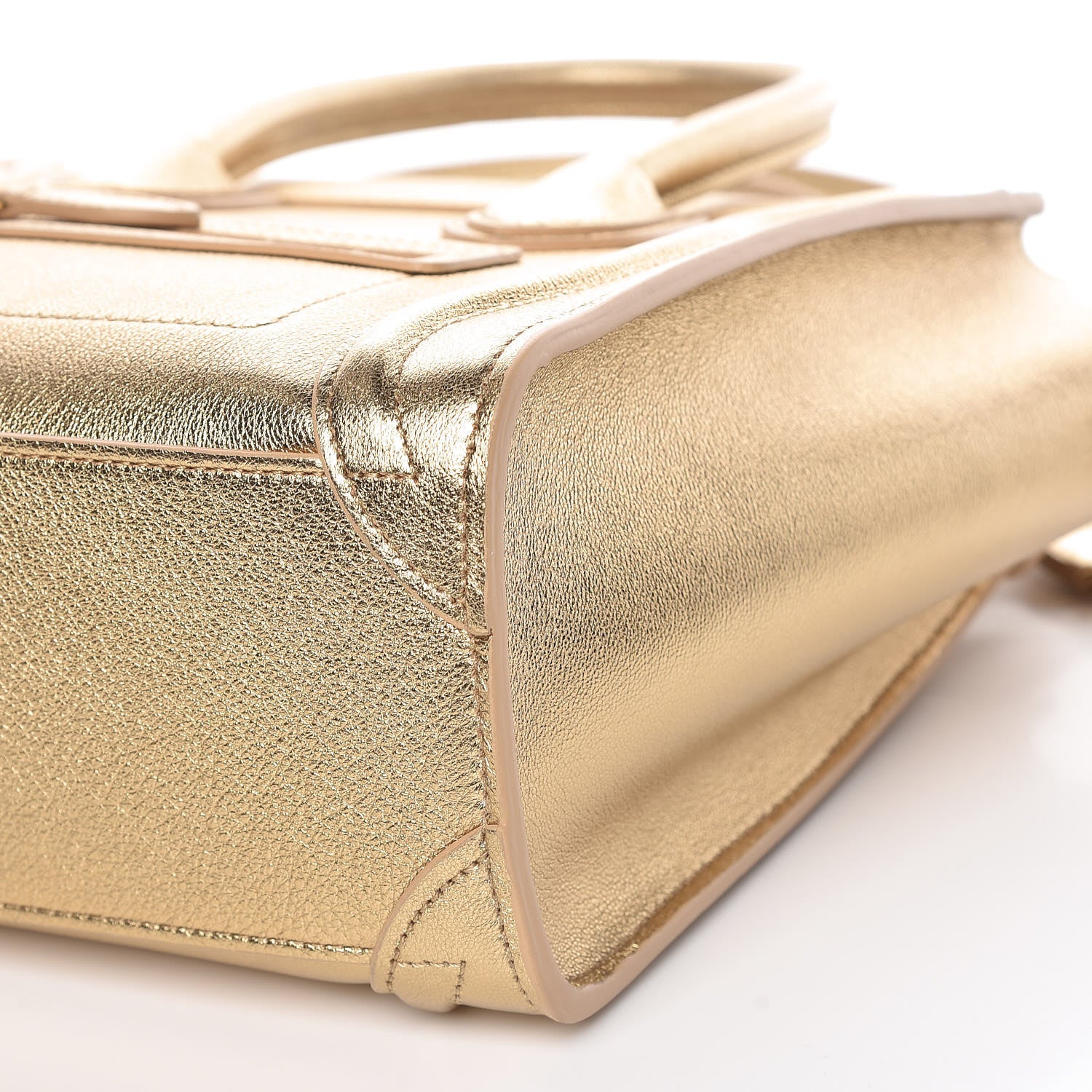 Celine Laminated Lambskin Nano Luggage Gold 10 of 10