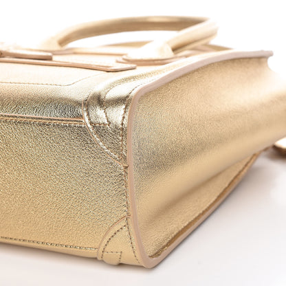 Celine Laminated Lambskin Nano Luggage Gold 10 of 10