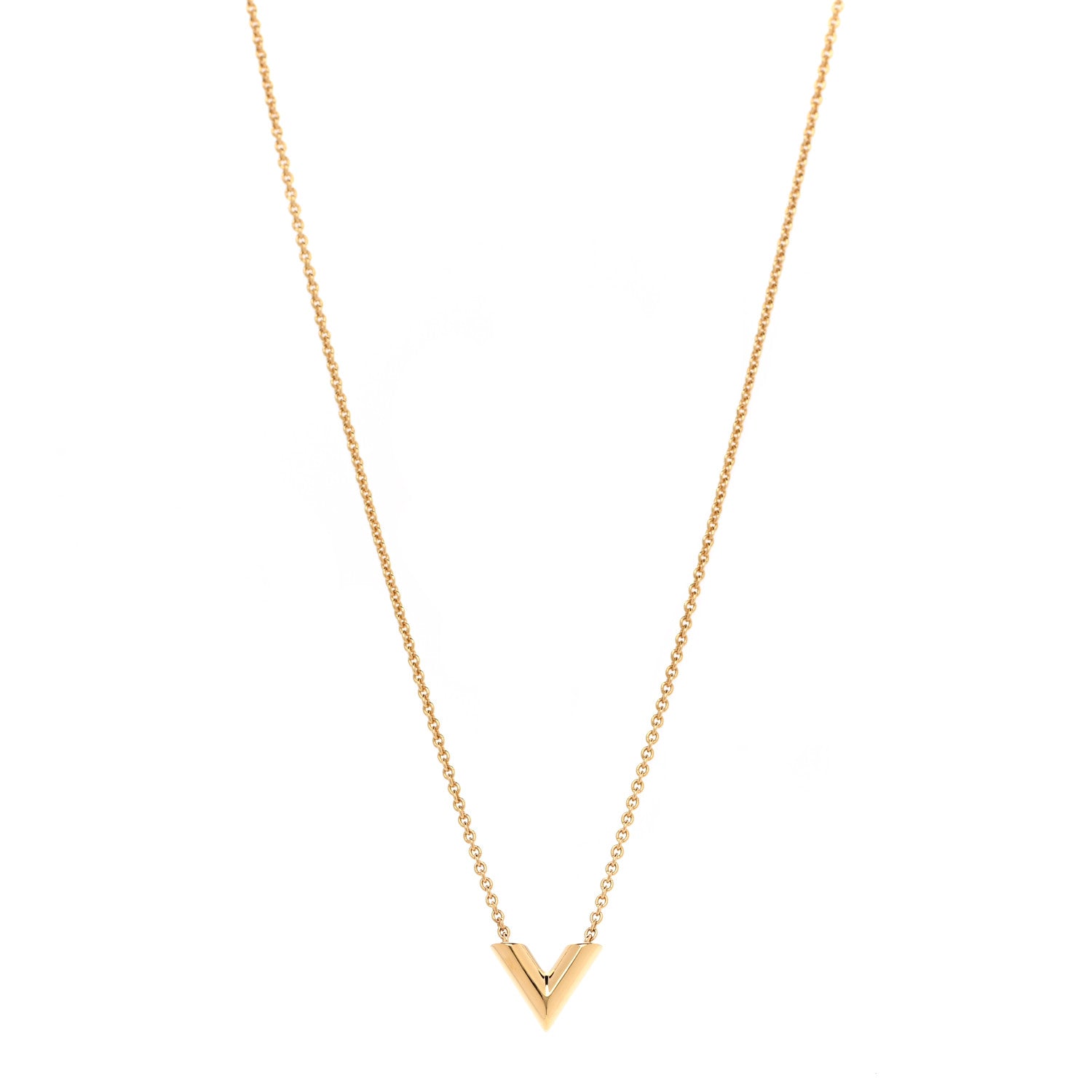 Louis Vuitton Essential V Necklace Gold 1 of 8