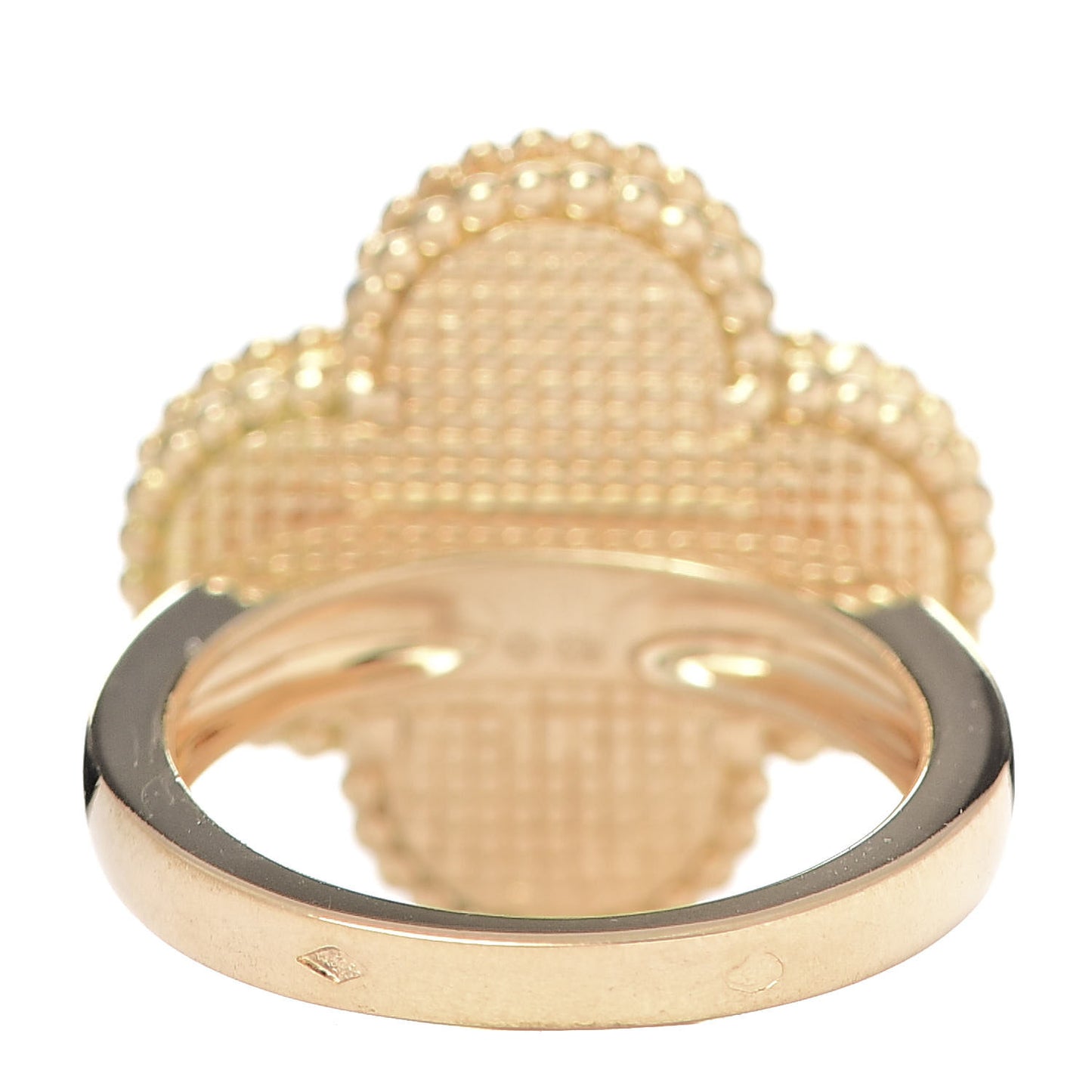 18K Yellow Gold Grey Mother of Pearl Magic Alhambra Ring 52 6