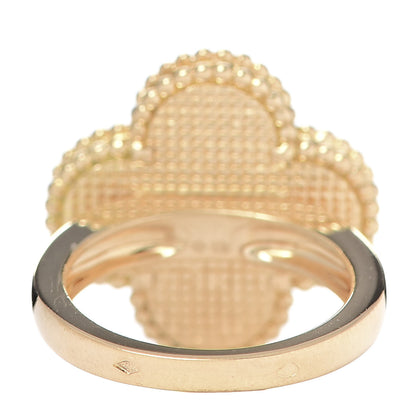 Van Cleef & Arpels 18K Yellow Gold Grey Mother of Pearl Magic Alhambra Ring 52 6 3 of 5