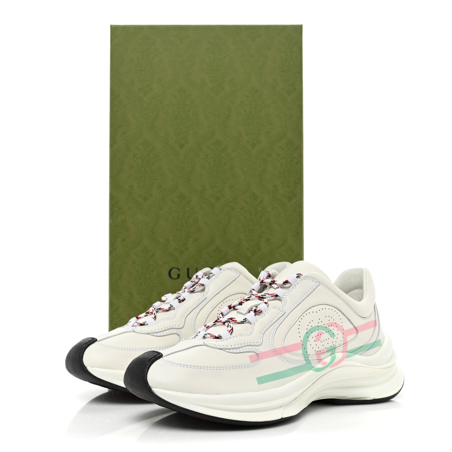 Ultralight Plutone Calfskin Womens Gucci Run Sneakers 37.5 Great White