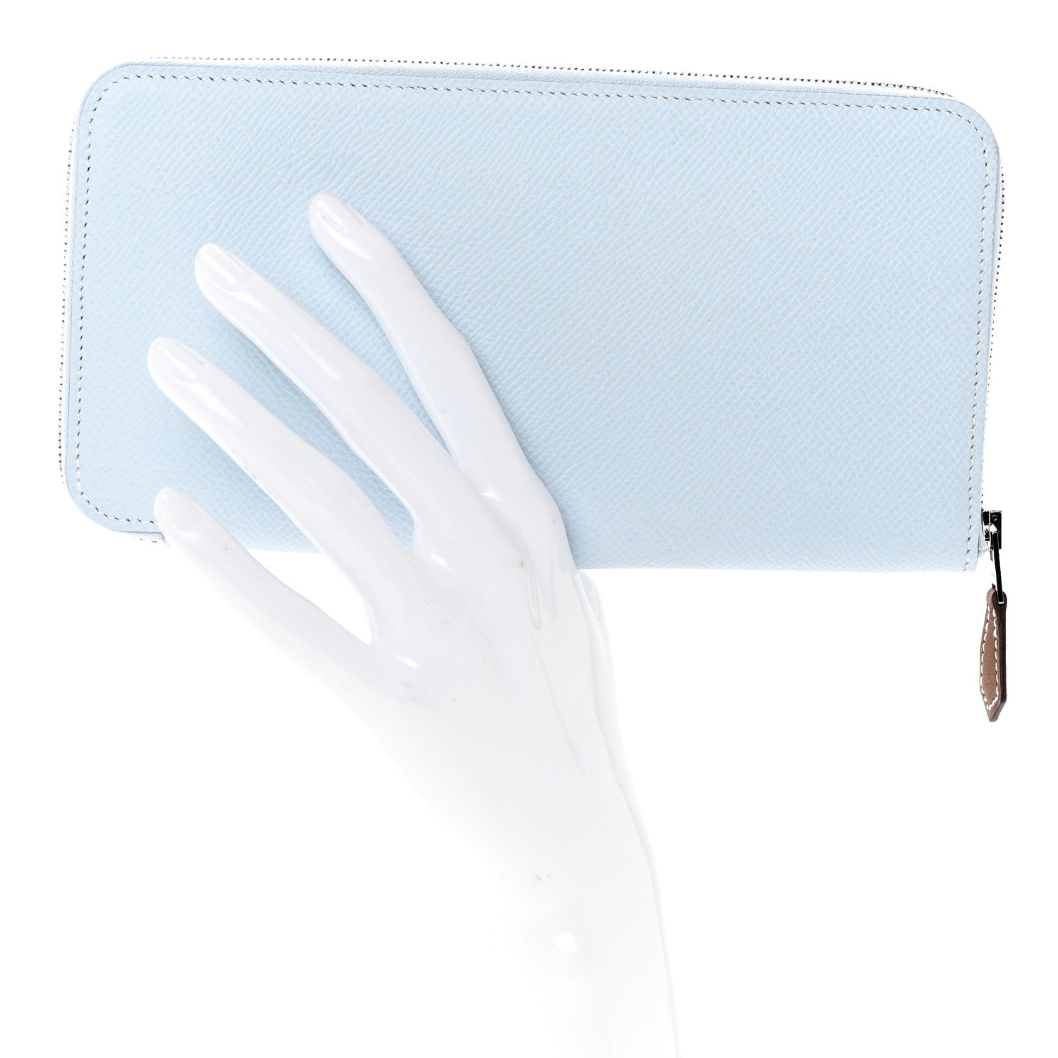 Hermes Epsom Silk'In Wallet Bleu Brume 2 of 8