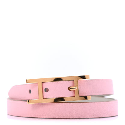 Hermes Swift Behapi Double Tour Bracelet T3 Rose Sakura Gris Perle 1 of 4