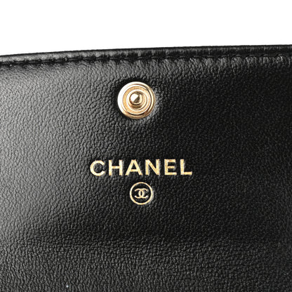 Chanel Lambskin Quilted Flap Card Holder Wallet Black 7 of 9