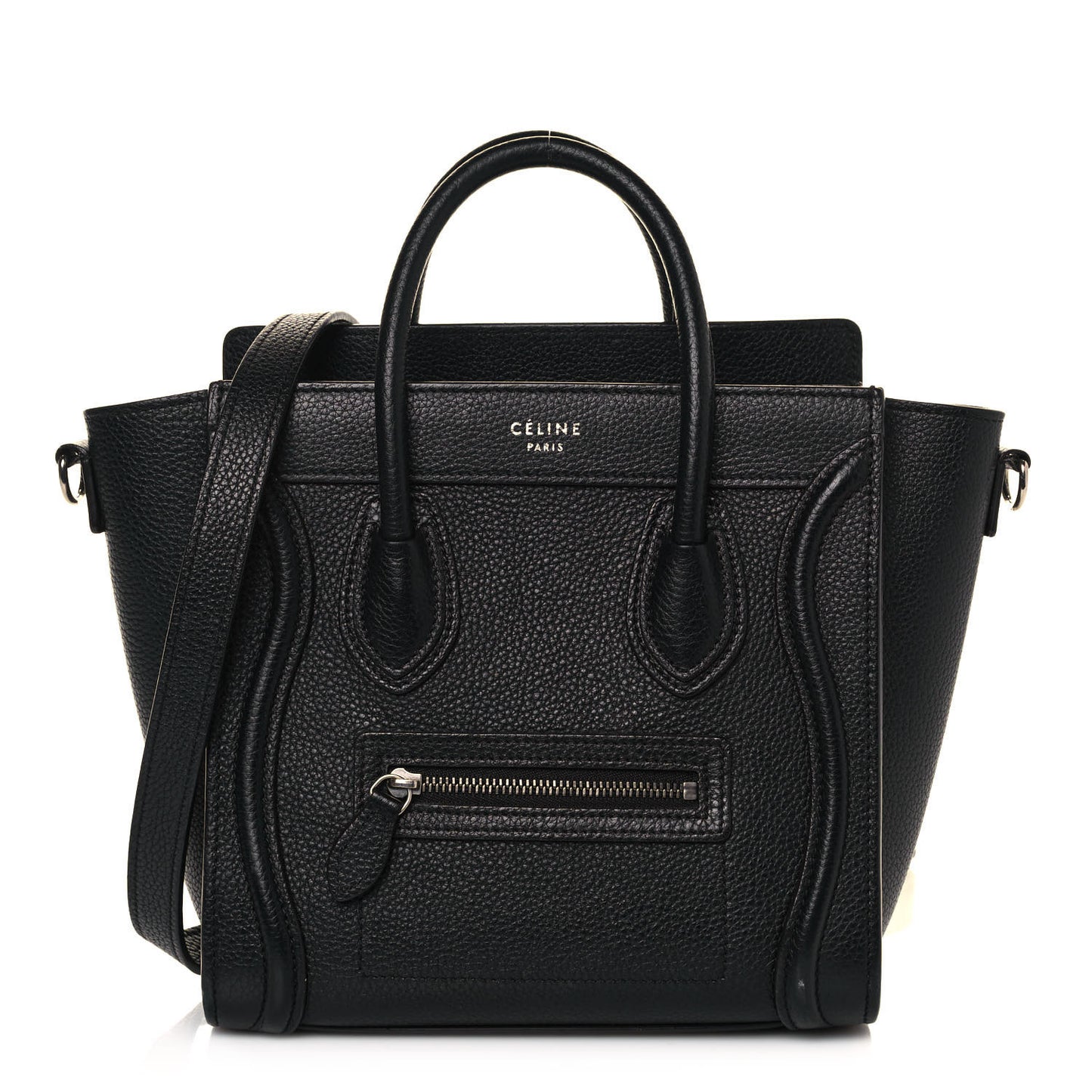 Drummed Calfskin Nano Luggage Black