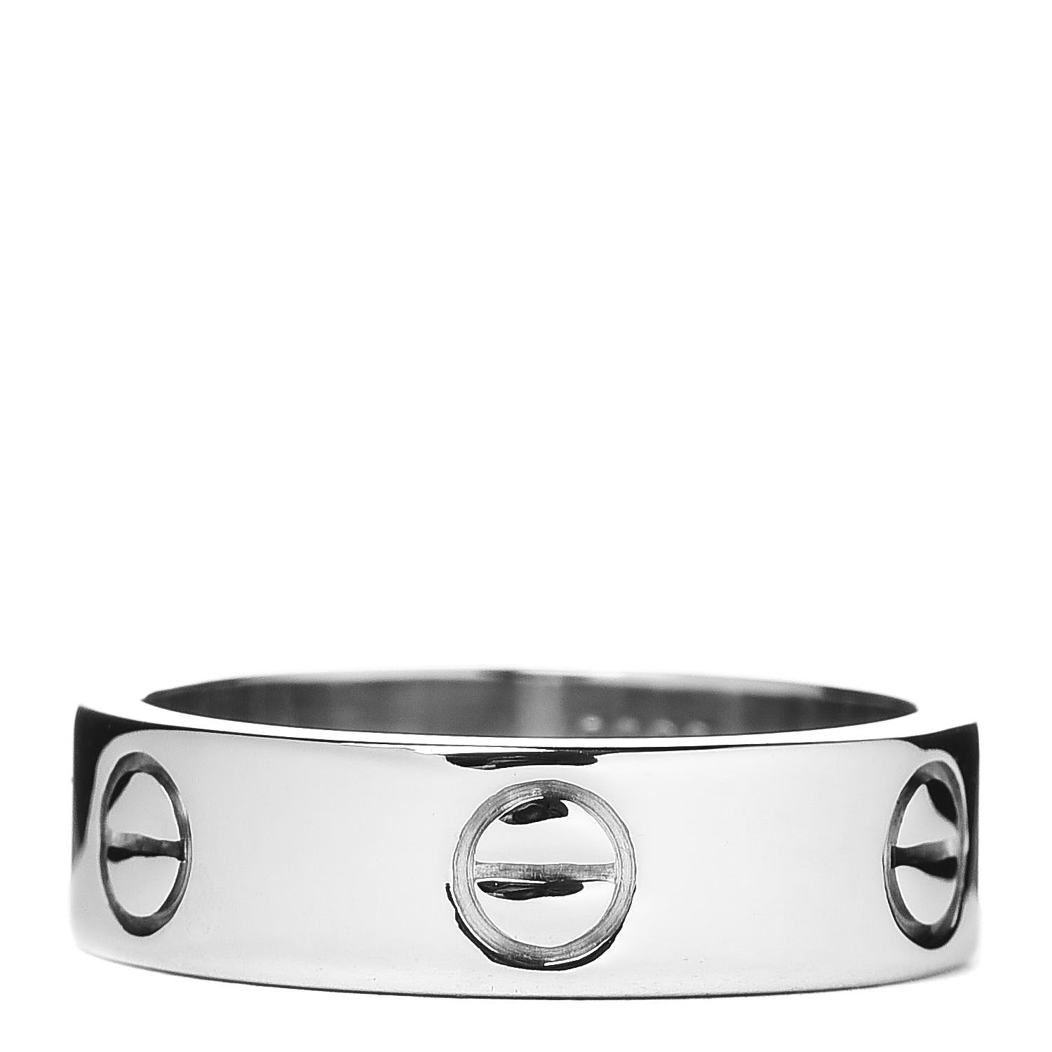 Cartier 18K White Gold 5.5mm LOVE Ring 53 6.25 1 of 4