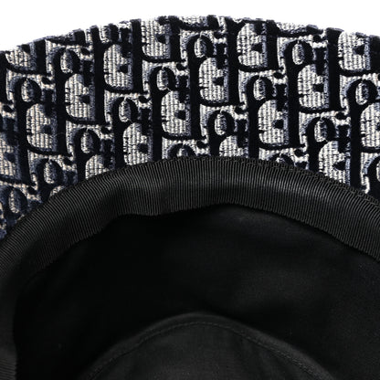 Christian Dior Velvet Oblique Large Brim Bucket Hat 57 Bleu Red 9 of 9