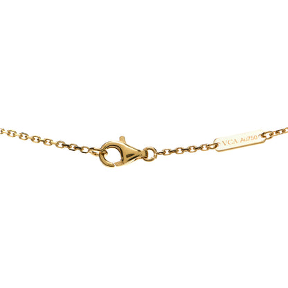 Van Cleef & Arpels 18K Yellow Gold Mother of Pearl Vintage Alhambra Pendant Necklace 4 of 5