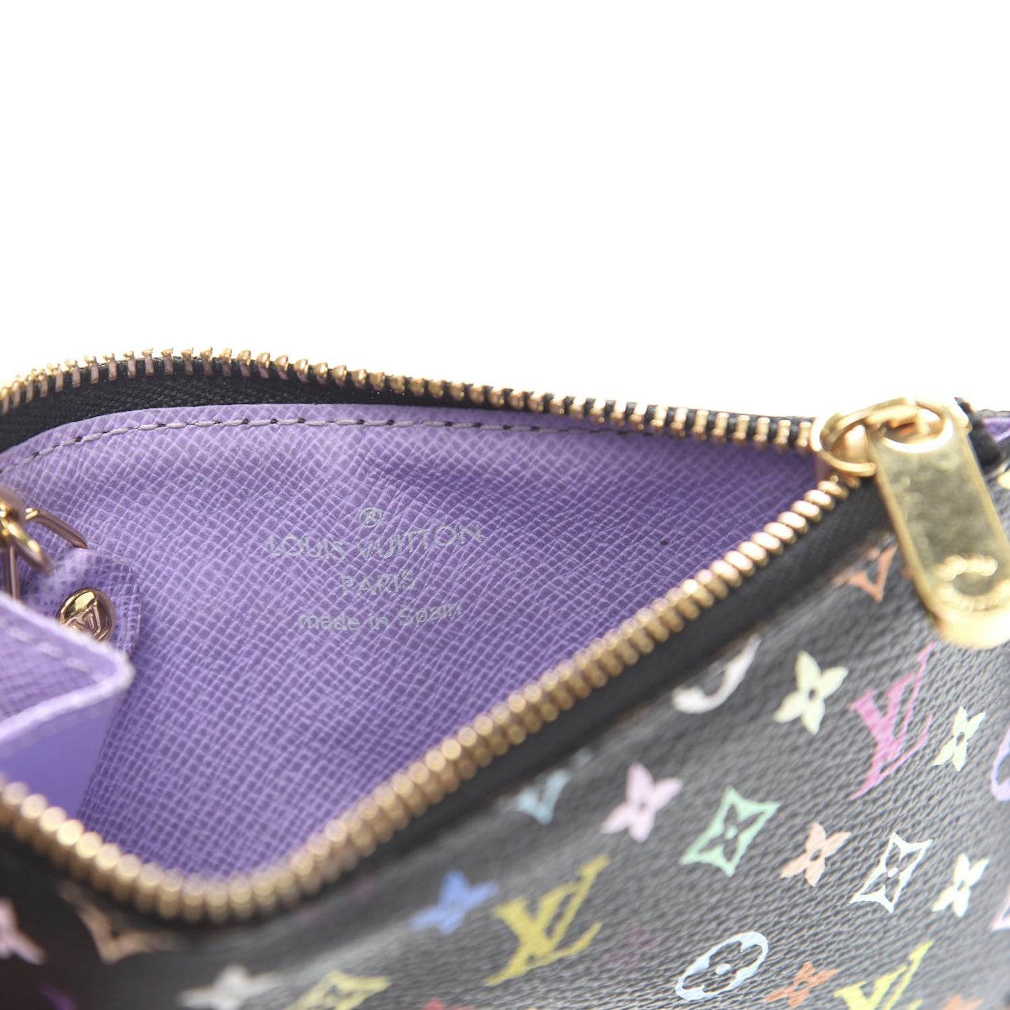 Monogram Multicolor Key Pouch Black Violet