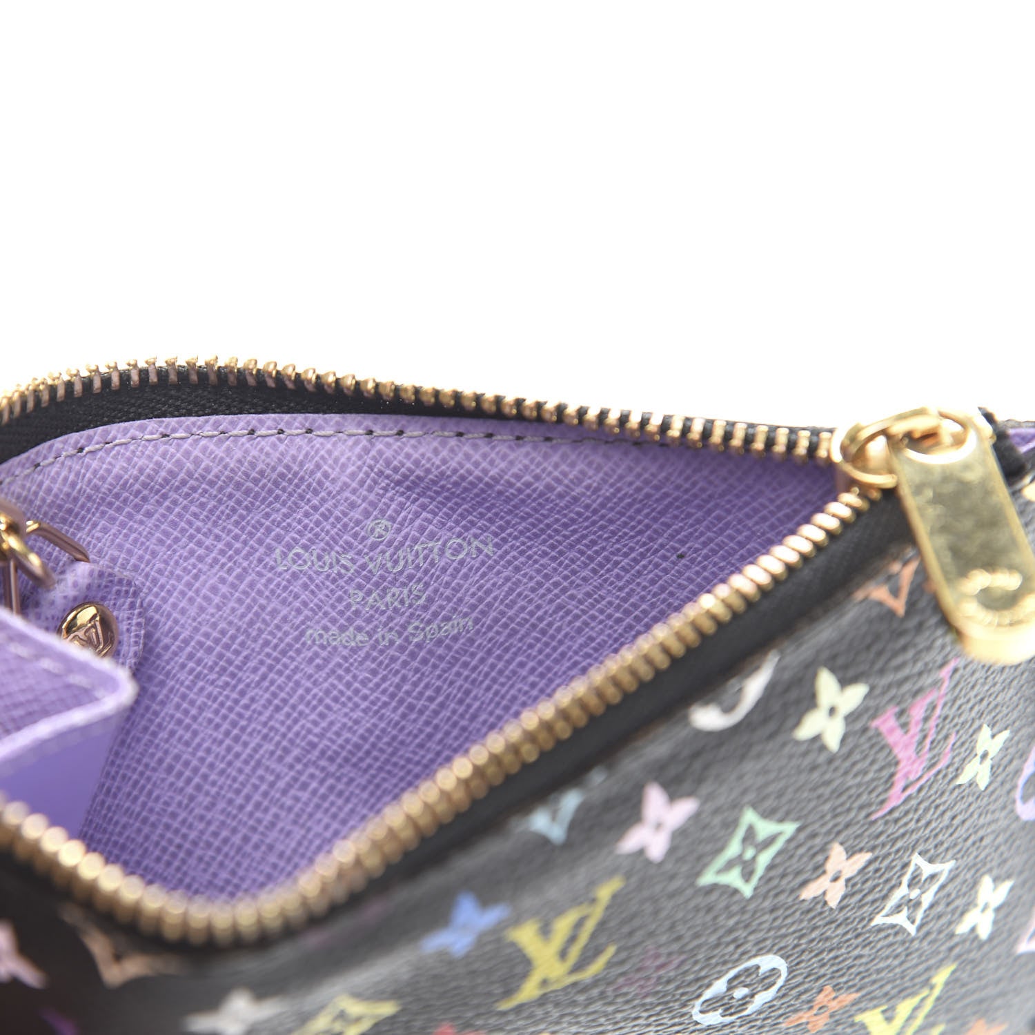 Louis Vuitton Monogram Multicolor Key Pouch Black Violet 6 of 9