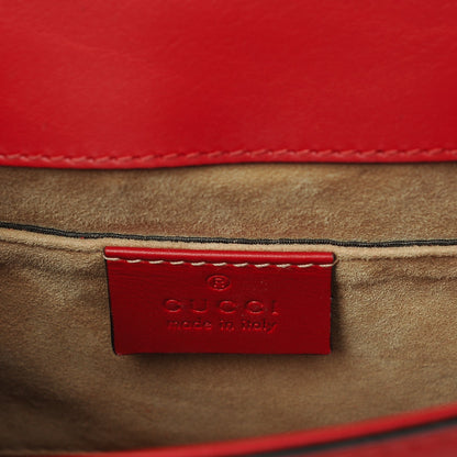 Gucci Calfskin Mini Sylvie Chain Shoulder Bag Hibiscus Red 6 of 8