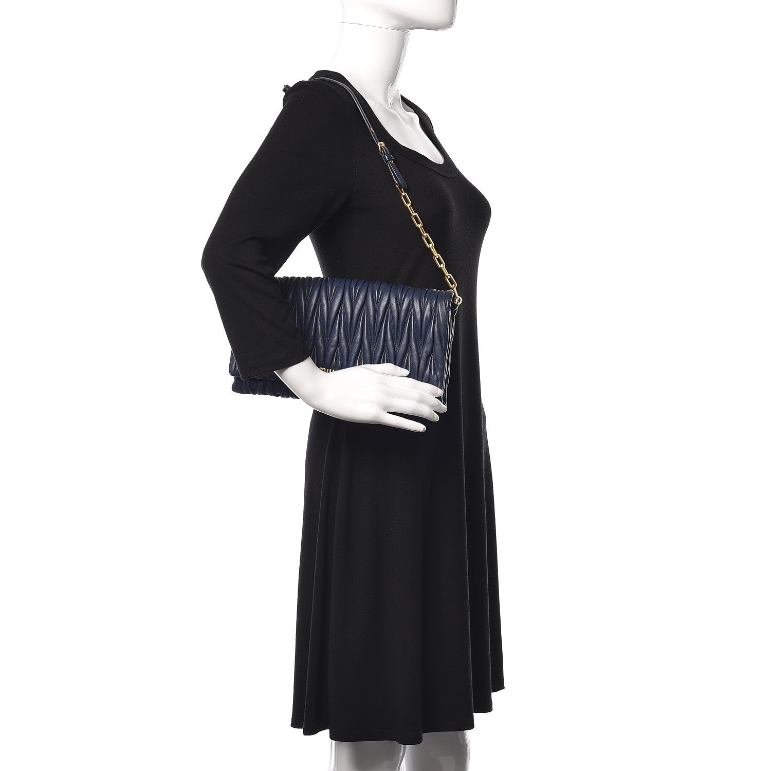 Miu Miu Nappa Matelasse Flap Clutch Bleuette 2 of 10