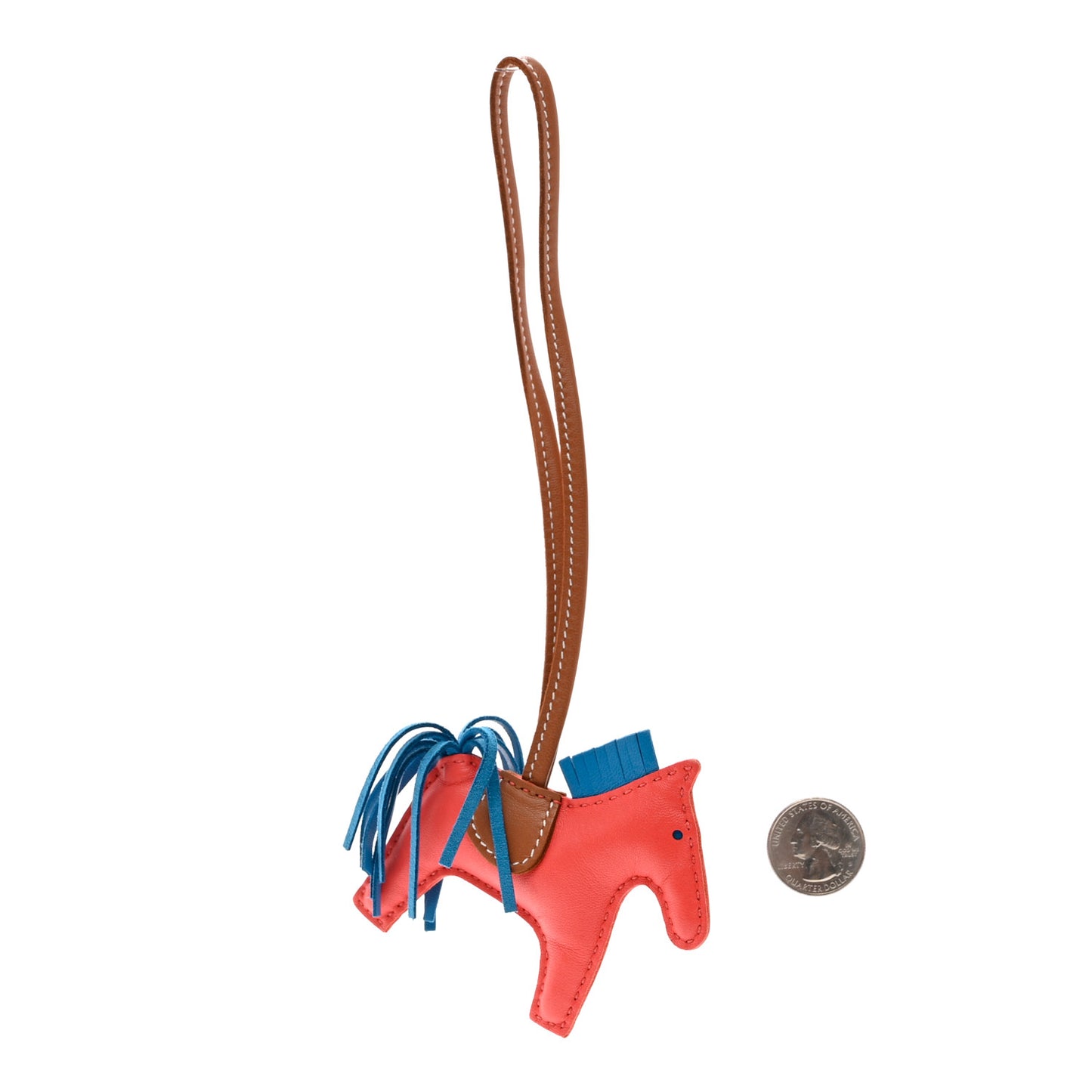 Milo Lambskin Grigri Rodeo Horse Bag Charm PM Rose Texas Bleu Zanzibar Gold
