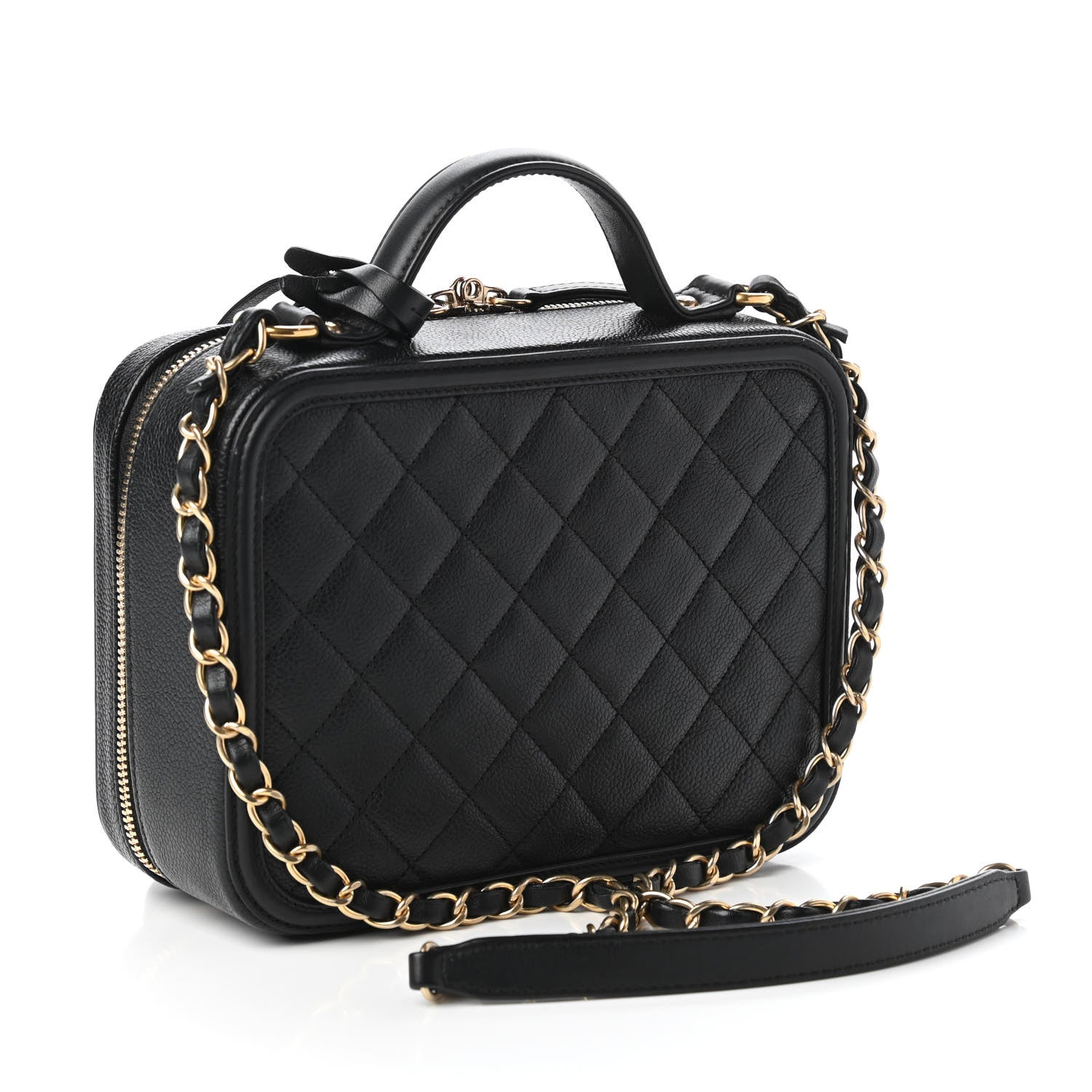 Chanel Caviar Quilted Medium CC Filigree Vanity Case Black 3 of 10