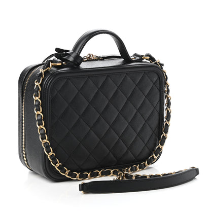Chanel Caviar Quilted Medium CC Filigree Vanity Case Black 3 of 10