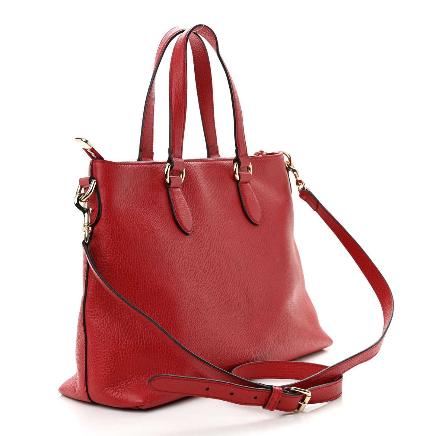 Calfskin Bamboo Tassel Top Handle Tote Red