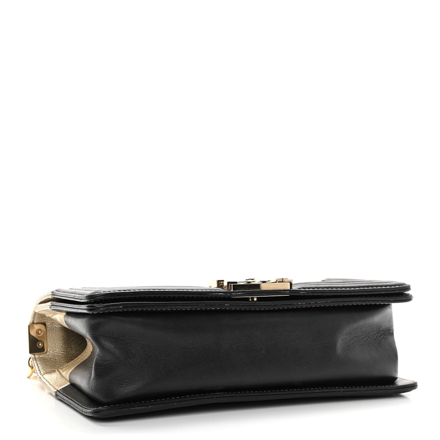 Chanel Metallic Goatskin Calfskin Medium Boy Flap Gold Black 4 of 16