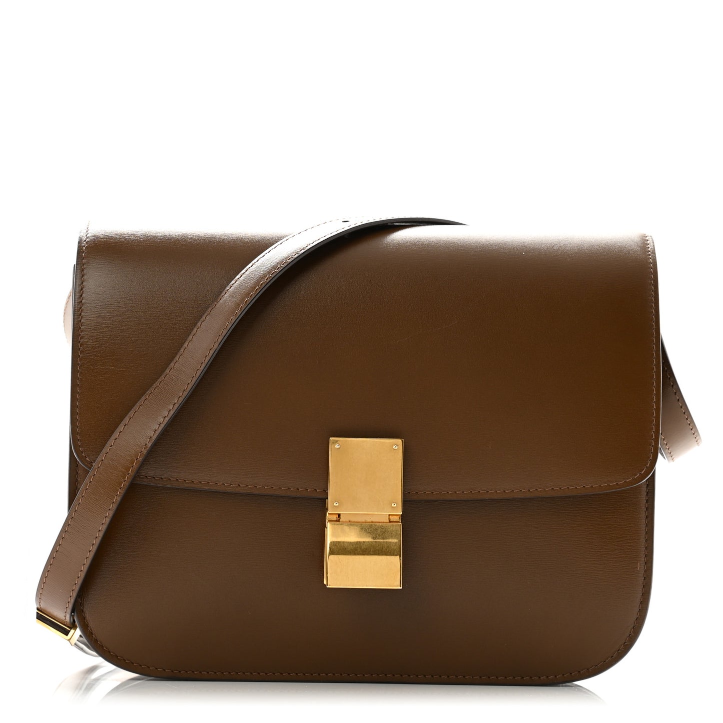 Box Calfskin Medium Classic Box Flap Bag Camel